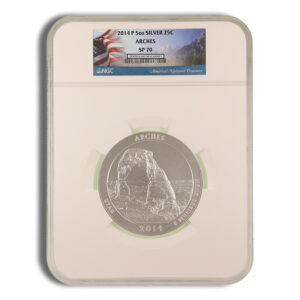 2014-P 5 oz ATB Arches Silver Coin NGC SP70