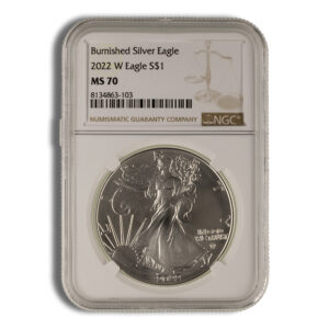 2022-W Burnished Silver Eagle NGC MS70
