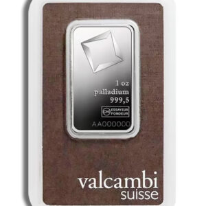 1 oz Palladium Bar - Valcambi (Carded)