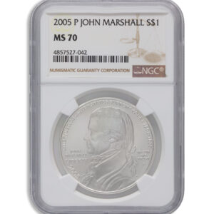 2005-P $1 John Marshall Silver Commem - NGC MS70