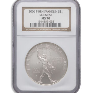 2006-P $1 Franklin Scientist Silver Commem - NGC MS70