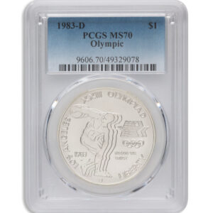 1983-D $1LA Olympic Silver Commem - PCGS MS70