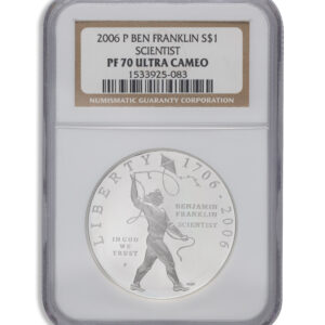 2006-P $1 Franklin Scientist Silver Commem - NGC PF70