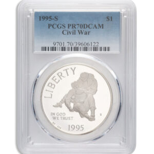 1995-S $1 Civil War Silver Commem - PCGS PF70