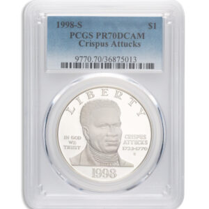 1998-S $1 Black Patriots Silver Commem - PCGS PF70
