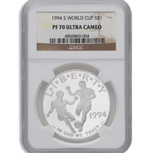 1994-S $1 World Cup Silver Commem - NGC PF70