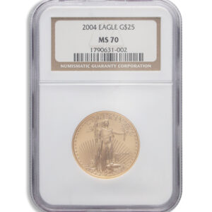 2004 1/2 oz Gold Eagle $25 NGC MS70