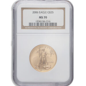 2006 1/2 oz Gold Eagle $25 NGC MS70