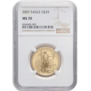 2007 1/2 oz Gold Eagle $25 NGC MS70