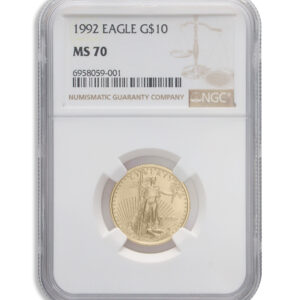 1992 1/4 oz Gold Eagle $10 NGC MS70