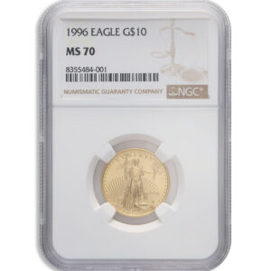 1996 1/4 oz Gold Eagle $10 NGC MS70