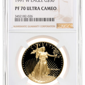 1991-W 1 oz Proof Gold Eagle $50 NGC PF70