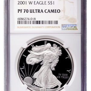 2001-W Proof Silver Eagle NGC PF70