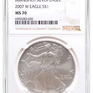 2007-W Burnished Silver Eagle NGC MS70