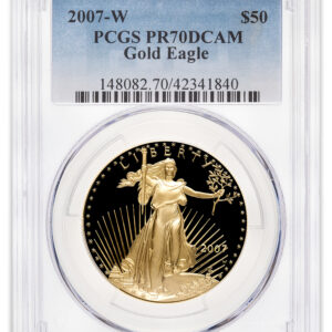 2007-W 1 oz Proof Gold Eagle $50 PCGS PR70