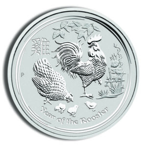 2017 1/2 oz Australia Silver Lunar Rooster BU - Series II