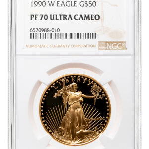 1990-W 1 oz Proof Gold Eagle $50 NGC PF70