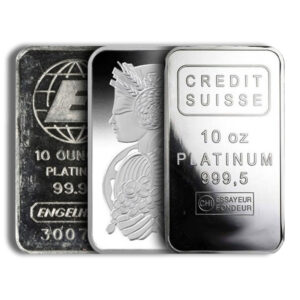 10 oz Platinum Bar - Brand Varies .9995+ (Carded)